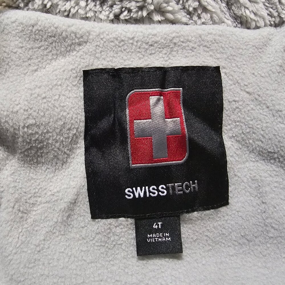 NWT Swiss Tech Toddler Size 4T Heavyweight Puffer Jacket Coat W/Hood Faux Sherpa - Picture 8 of 9